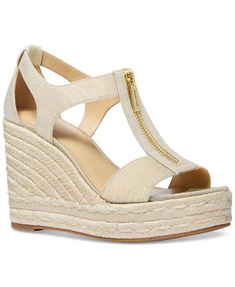 michael michael kors footwear berkley linen wedge mens|MICHAEL Michael Kors Berkley Zipper Espadrille Platform .